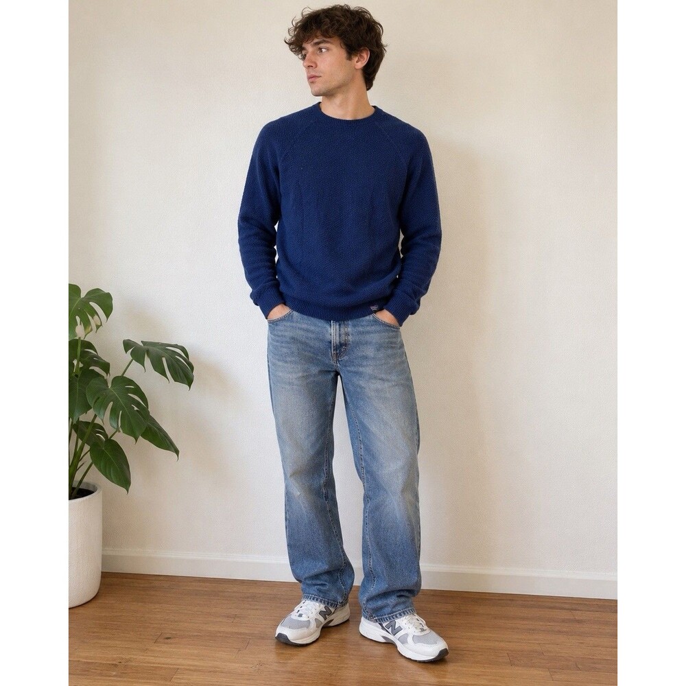 Patagonia Capilene Air Crew Sweater Mens M Navy Merino Wool FA21 36515 Baselayer